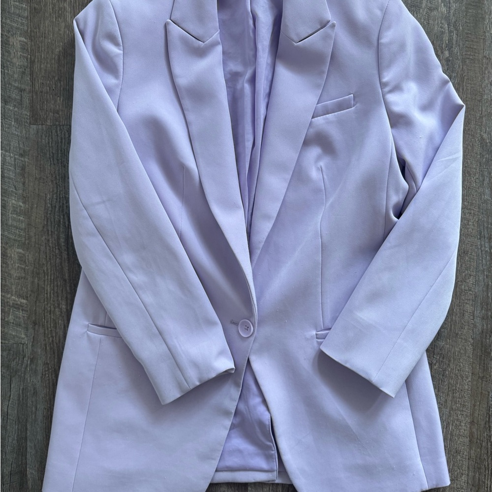 Express Lilac Open-Front Blazer - Picture 4 of 7